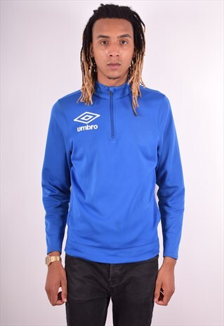 UMBRO MENS VINTAGE TRACKSUIT TOP MEDIUM BLUE 90S