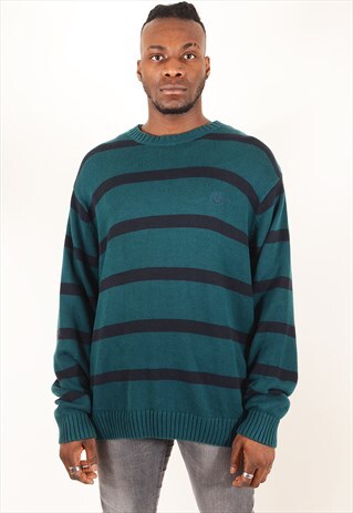 VINTAGE RALPH LAUREN CHAPS STRIPED JUMPER GREEN