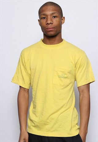 VINTAGE CHAMPION LOGO T-SHIRT YELLOW