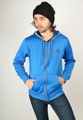 VINTAGE ADIDAS HOODIE IN BLUE