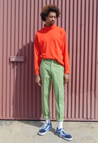 70S CLASSIC SKATER GRID PATTERN CROPPED GOLF PANTS 32