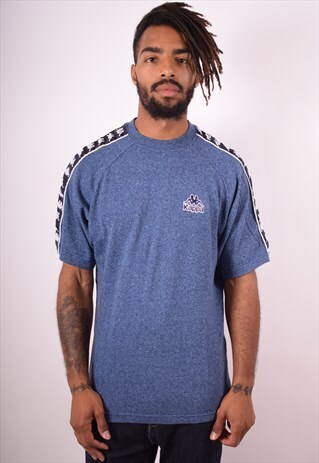 KAPPA MENS VINTAGE T-SHIRT TOP LARGE BLUE 90S