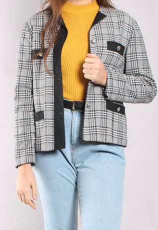 VINTAGE 80S JACKET IN DOGTOOTH CHECK