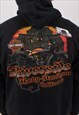 VINTAGE MEN'S HARLEY DAVIDSON BLACK PULLOVER HOODIE