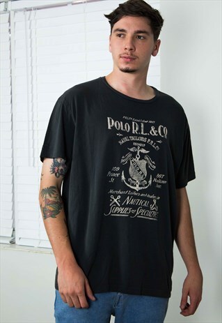 VINTAGE POLO RALPH LAUREN T-SHIRT LOGO 90S XL 5.9