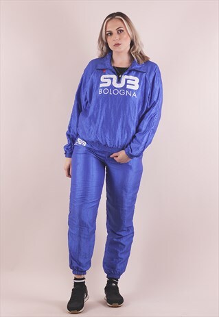VINTAGE 80S BLUE FULL TRACKSUIT SPORTSWEAR /A11016