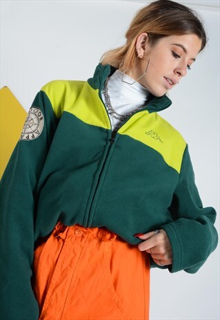 VINTAGE KAPPA FLEECE IN GREEN WITH LOGO
