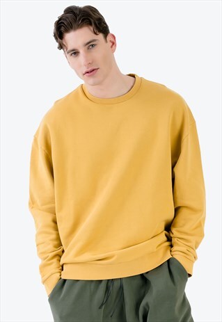 OVERSIZED SWEATSHIRT IN YELLOW WITH ACID WASH