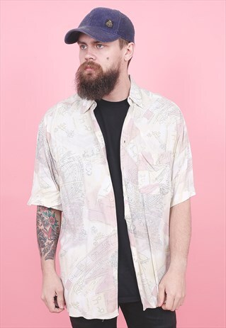 VINTAGE CRAZY PRINT SHIRT /R12054