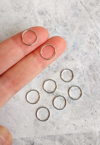 4 PAIR MULTI PACK MINI HUGGIE CARTILAGE LOBE HOOP EARRINGS