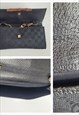 VINTAGE GUCCI BAMBOO BLACK LEATHER SHOULDER BAG / CLUTCH