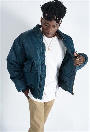 VINTAGE MA1 BOMBER IN BLUE.