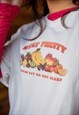 SHORT SLEEVED T-SHIRT IN WHITE WITH STAY FRUITY PRINT