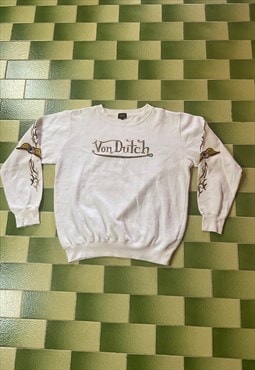 Von Dutch Flying Eyeball Patches Sweatshirt Crewneck 2 Sided