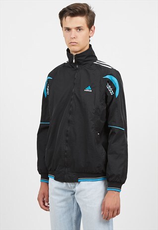 VINTAGE BLACK ADIDAS WINDBREAKER JACKET