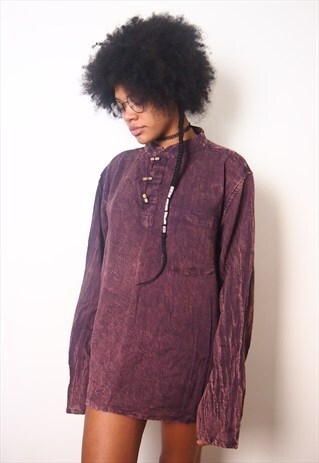 PURPLE WASHED DYE TOP