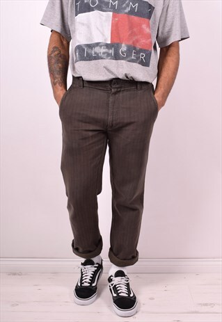 C.P. COMPANY MENS VINTAGE TROUSERS W32 L32 KHAKI 90S