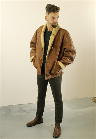 VINTAGE AVIATOR/FLYING JACKET. SHEARLING SHEEP SKIN. UNISEX.