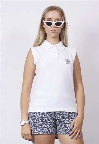 VINTAGE 90'S DOLCE & GABBANA WHITE POLO VEST