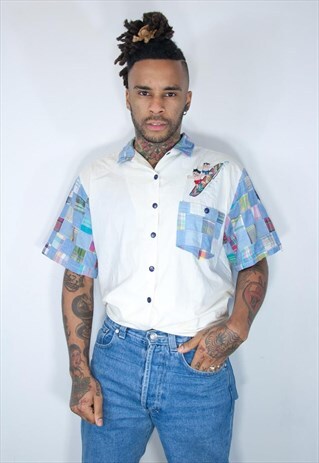 VINTAGE HAWAIIAN CRAZY PATTERNED SHIRT