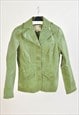 Vintage 00s real leather jacket in green 