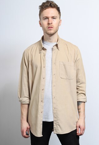 VINTAGE CORDUROY CORD SHIRT BEIGE