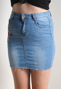Vintage Y2K Denim Mini Skirt Blue W28'