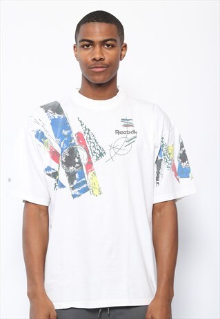 VINTAGE REEBOK PRINT LOGO T-SHIRT WHITE