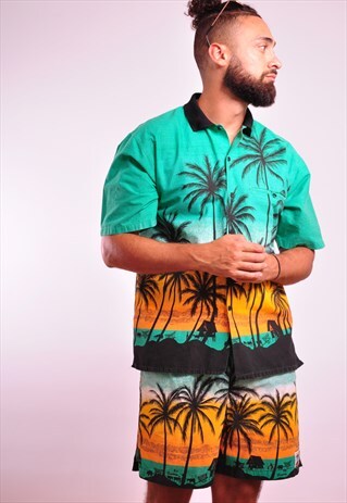 VINTAGE BEST COMPANY HAWAIIAN SHIRT & SHORTS CO-ORD SET