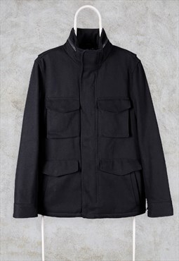 Vintage Black Gap Wool Jacket Chore Military Coat Medium