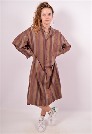 VINTAGE MISSONI SHIRT DRESS STRIPES MULTI