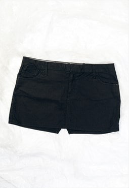 Vintage Y2K G-Star Raw Mini Skirt in Black Denim