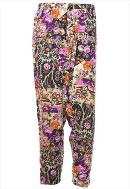 Vintage Floral Print Trousers - W28