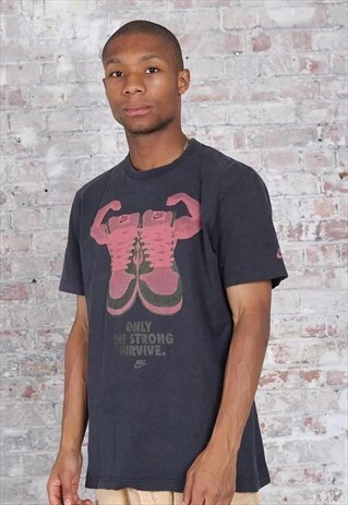VINTAGE NIKE LOGO T-SHIRT BLACK RED