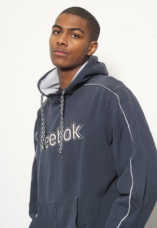 VINTAGE REEBOK BIG SPELL OUT LOGO HOODIE