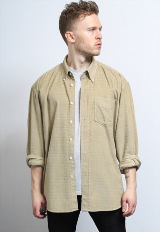VINTAGE CORDUROY CORD SHIRT BEIGE