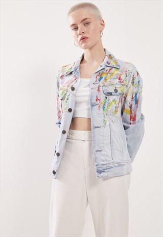 VINTAGE LEE REWORKED PAINT SPLATTED DENIM JACKET