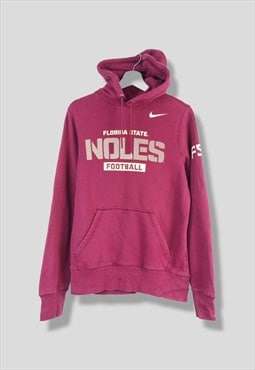 Vintage Nike Sweatshirt Hoodie Football in Burgundy S