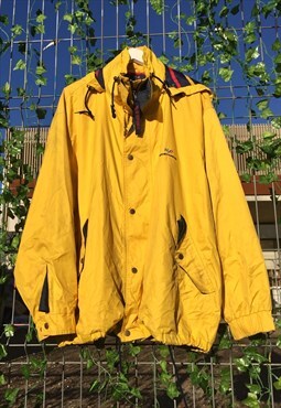 H2O rubberised Rain coat Jacket YELLOW vintage Y2K mens L