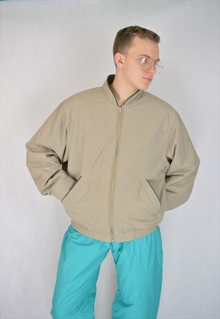 VINTAGE CREAM COLOUR BOMBER JACKET