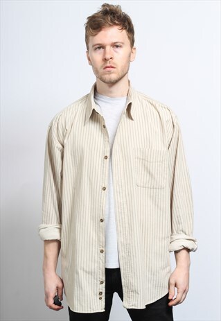 VINTAGE CORDUROY CORD SHIRT BEIGE
