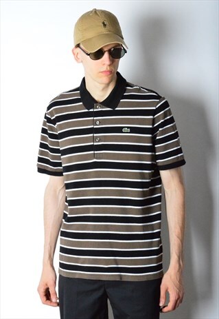 VINTAGE 90S STRIPED LACOSTE POLO SHIRT
