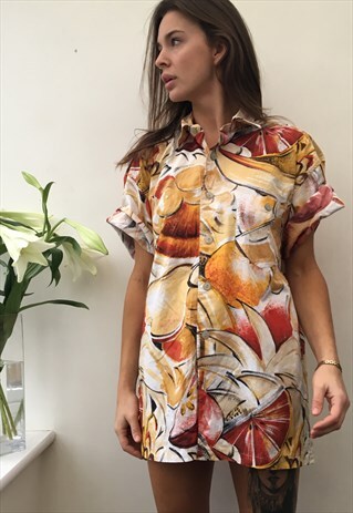 PATTERNED ABSTRACT OVERSIZED VINTAGE UNISEX FESTIVAL SHIRT