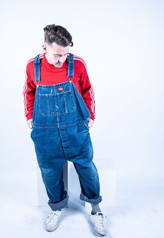 VINTAGE DICKIES DUNGAREES IN BLUE DENIM