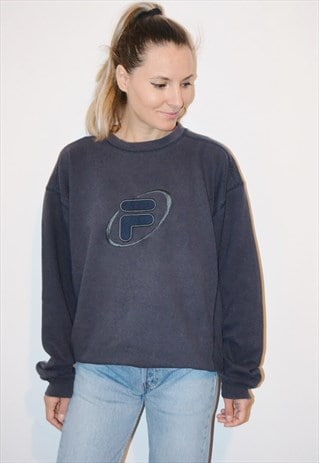 VINTAGE 90S FILA EMBROIDERED LOGO SWEATSHIRT JUMPER