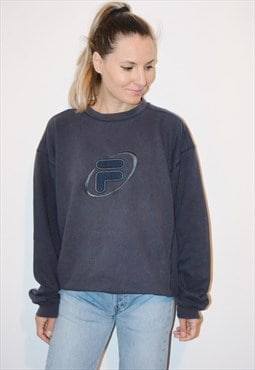 Vintage 90s FILA Embroidered Logo Sweatshirt Jumper