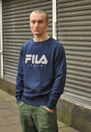 VINTAGE FILA SPELL OUT LOGO SWEATER