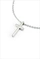 CROSS PENDANT ON FINE NECK CHAIN - STAINLESS STEEL NECKLACE