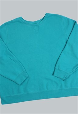 Vintage 90's Sweatshirt Green Plain Jumper XXLarge