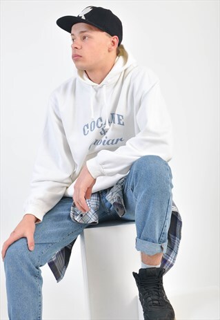 VINTAGE 90S HOODIE IN WHITE